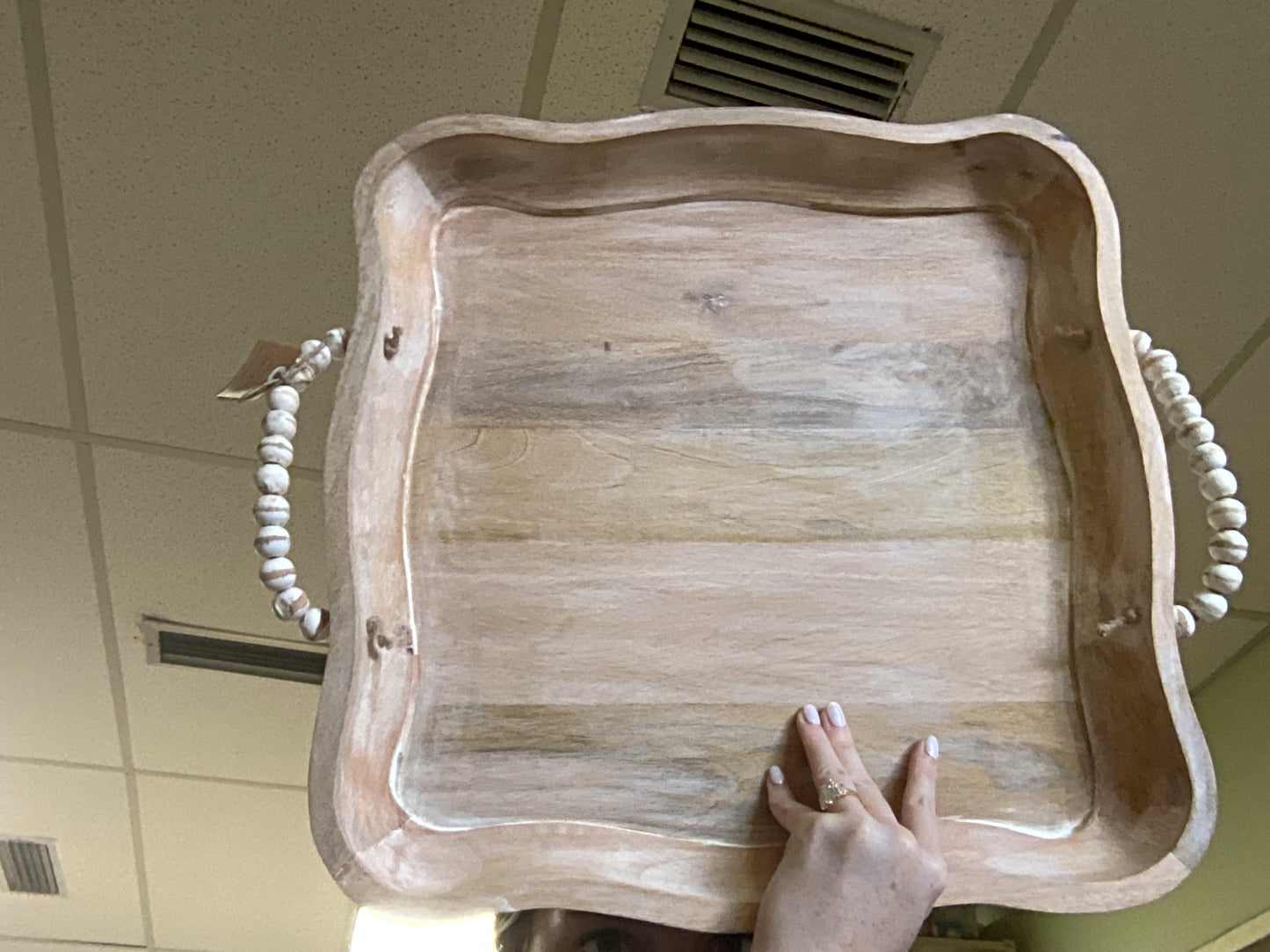 Mud pie wooden tray large