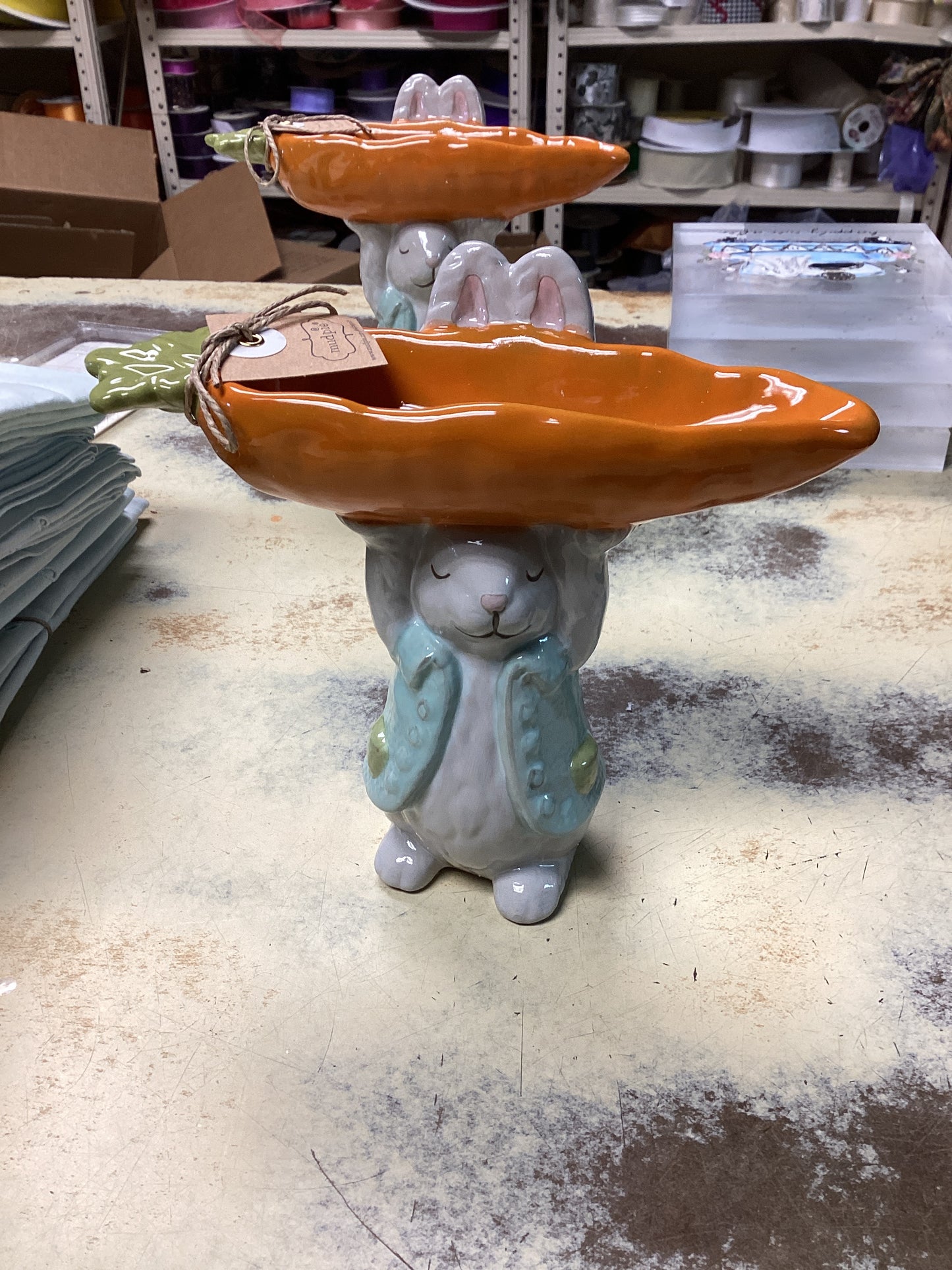 Bunny carrot candy dish