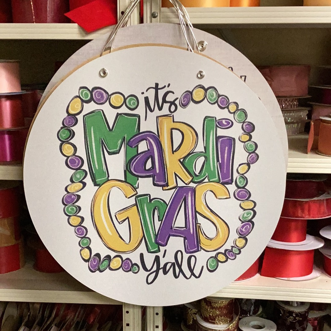 Mardi Gras door hanger