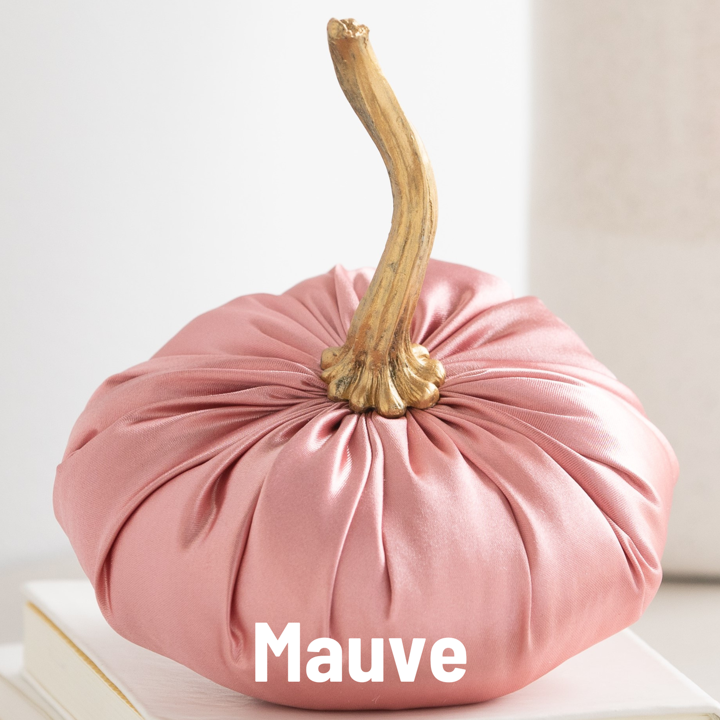 Satin Pumpkins Lush Bookshelf Decor, Wedding All season