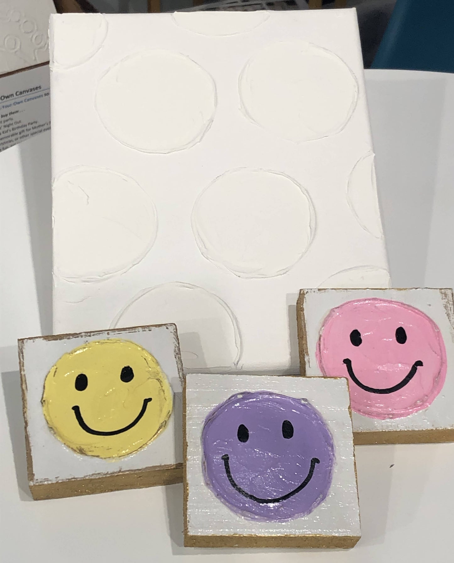 Paint Your Own Canvas 8x10 heart rainbow angel smile dots