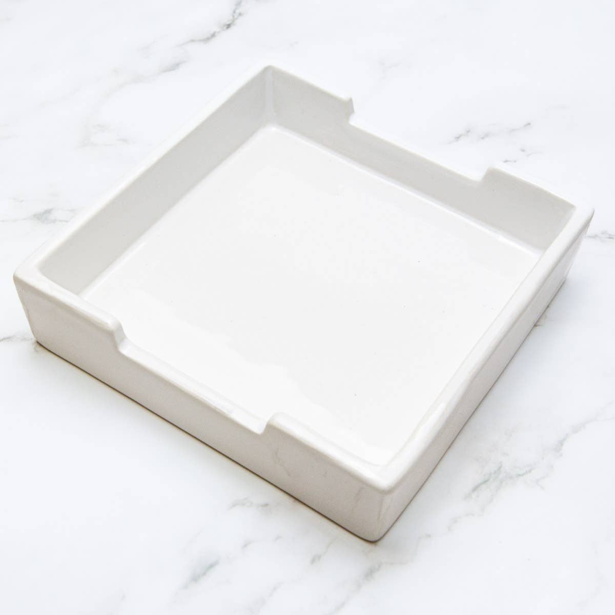 Classic Cocktail Napkin Holder White 5x5
