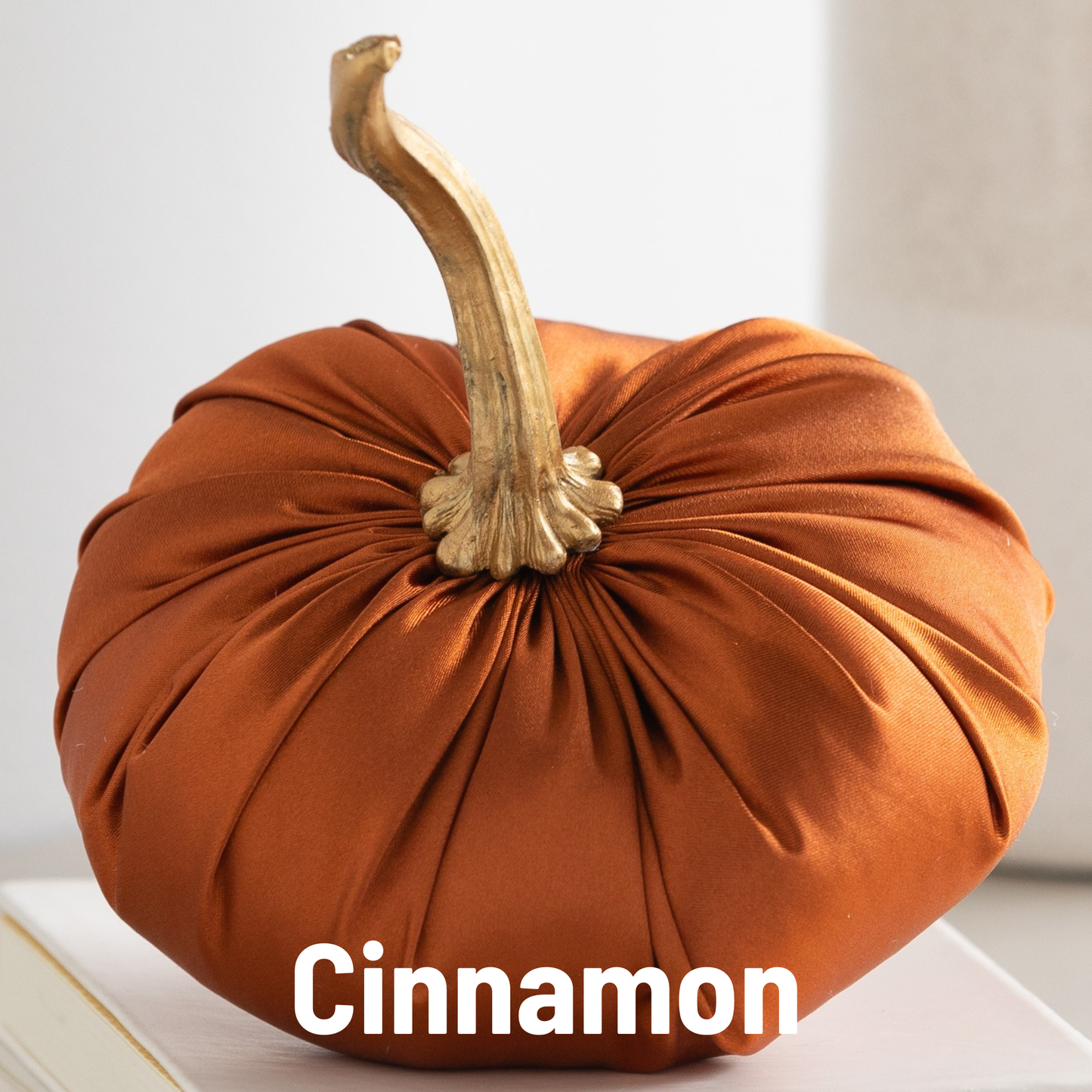 Satin Pumpkins Lush Bookshelf Decor, Wedding All season