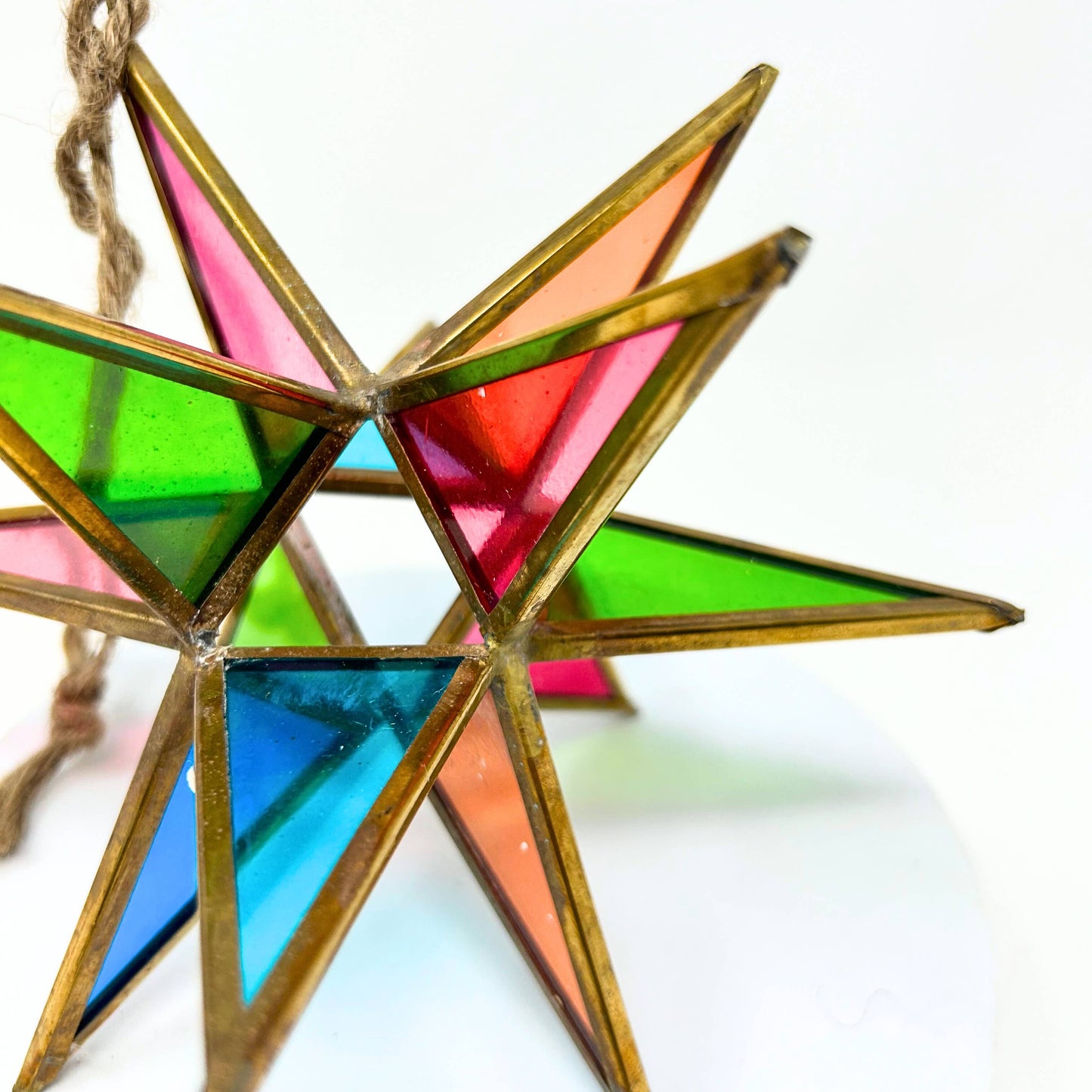 Multi Color Glass 3D Star Ornament 7”