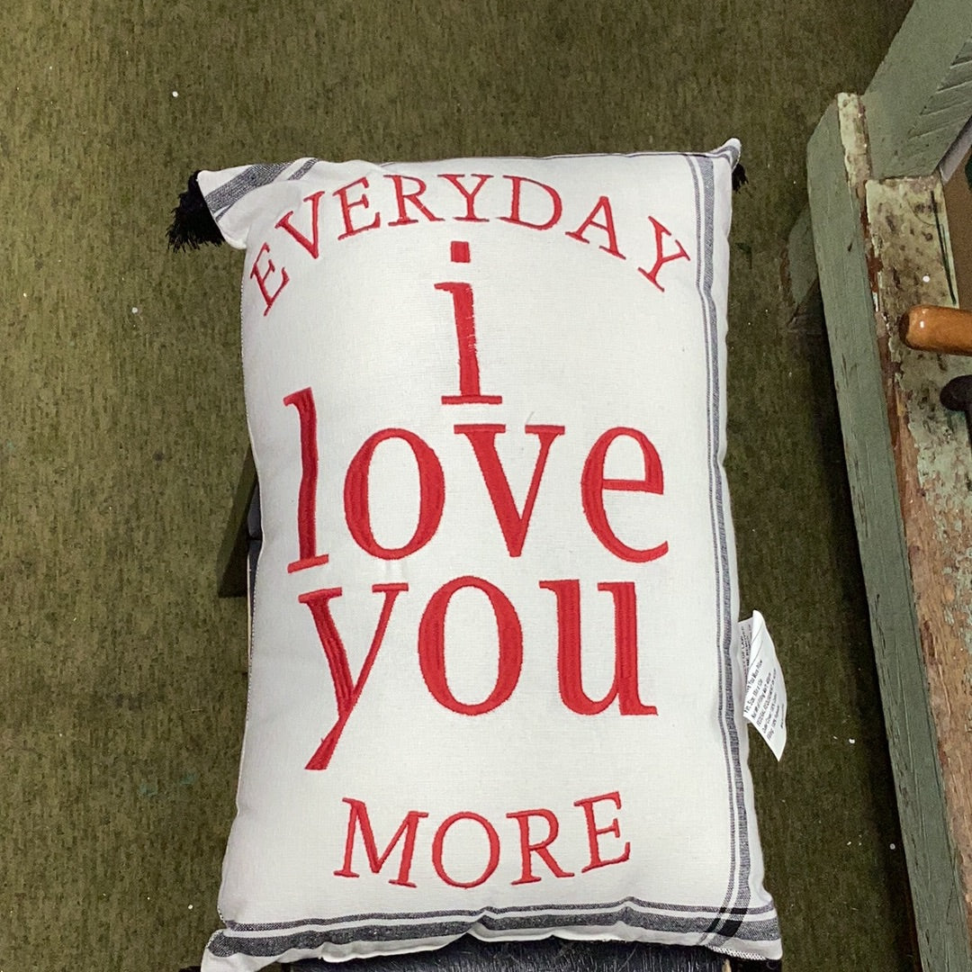 I love you more pillow