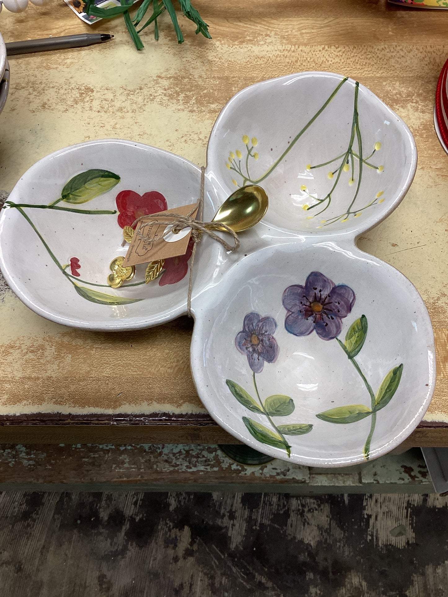 Flower triple dish