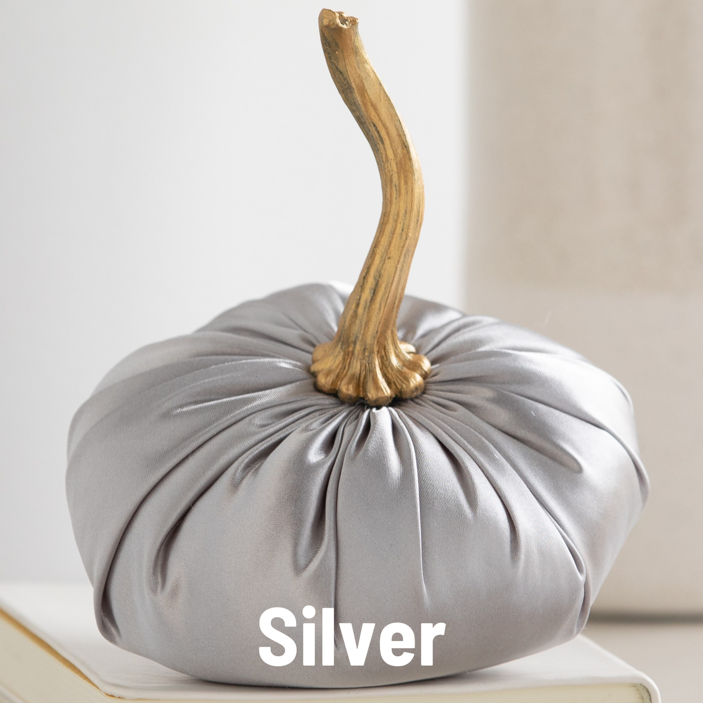 Satin Pumpkins Lush Bookshelf Decor, Wedding All season