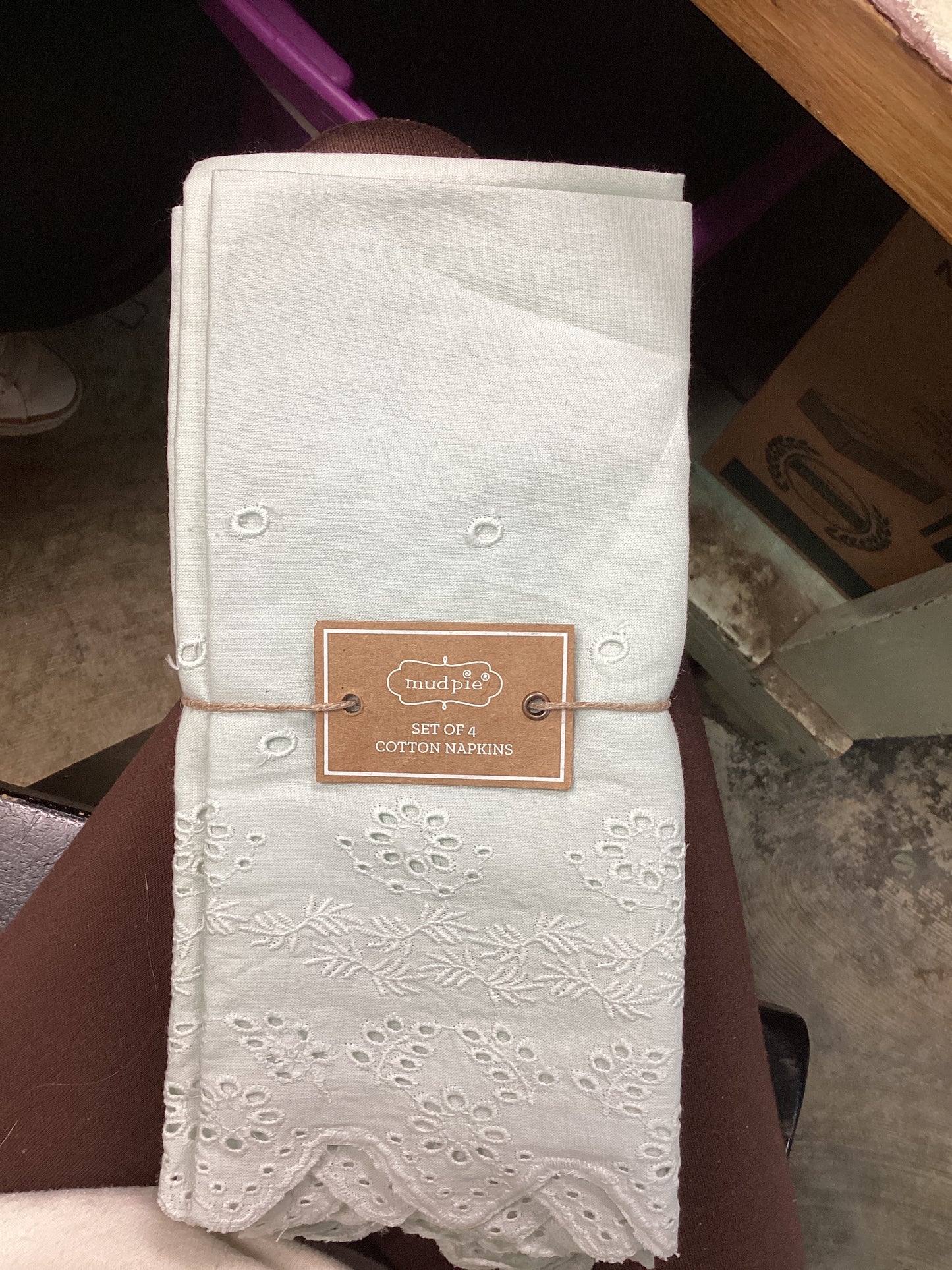 Teal Spring cotton napkins