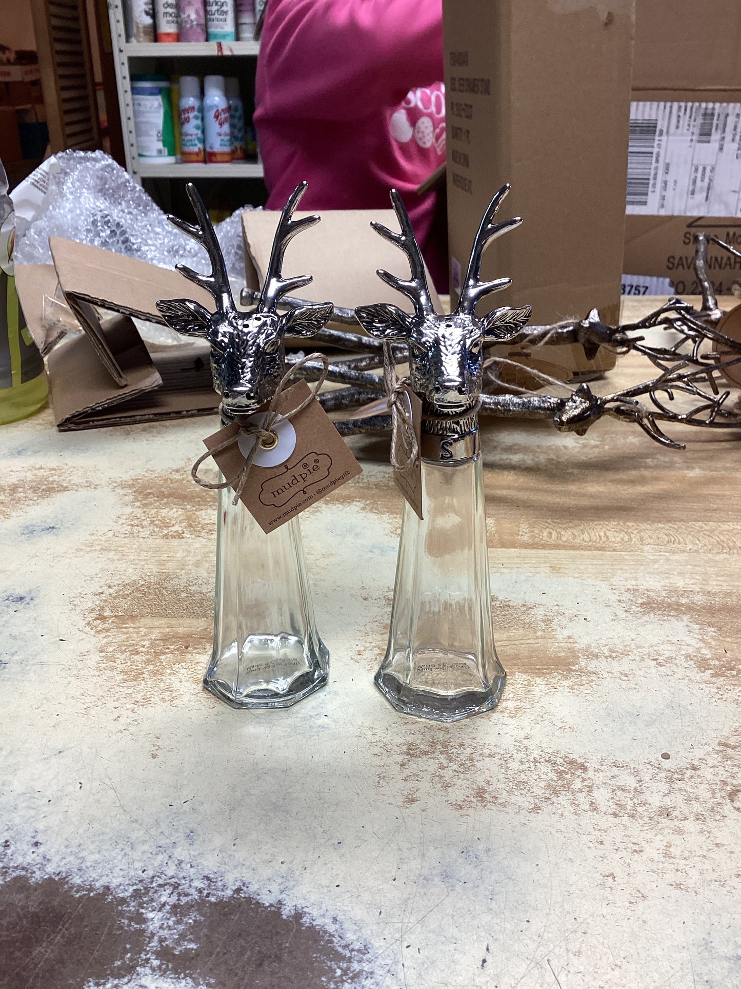 Reindeer salt and pepper shaker set