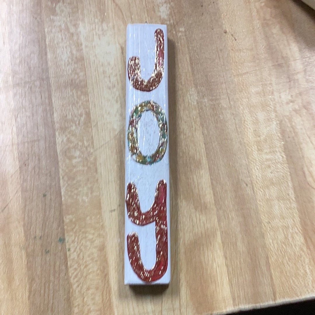 Wooden joy ornament