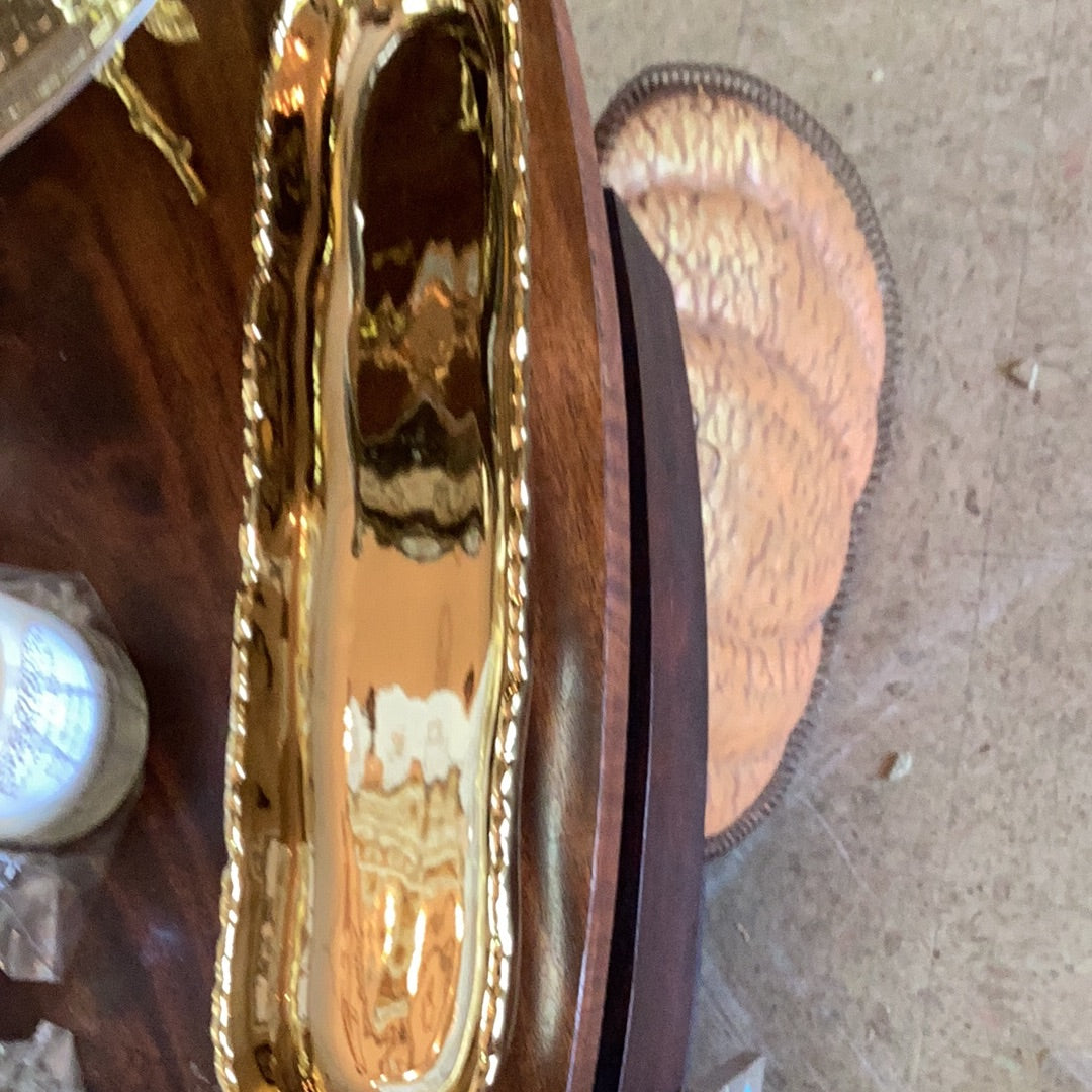 Gold dish long