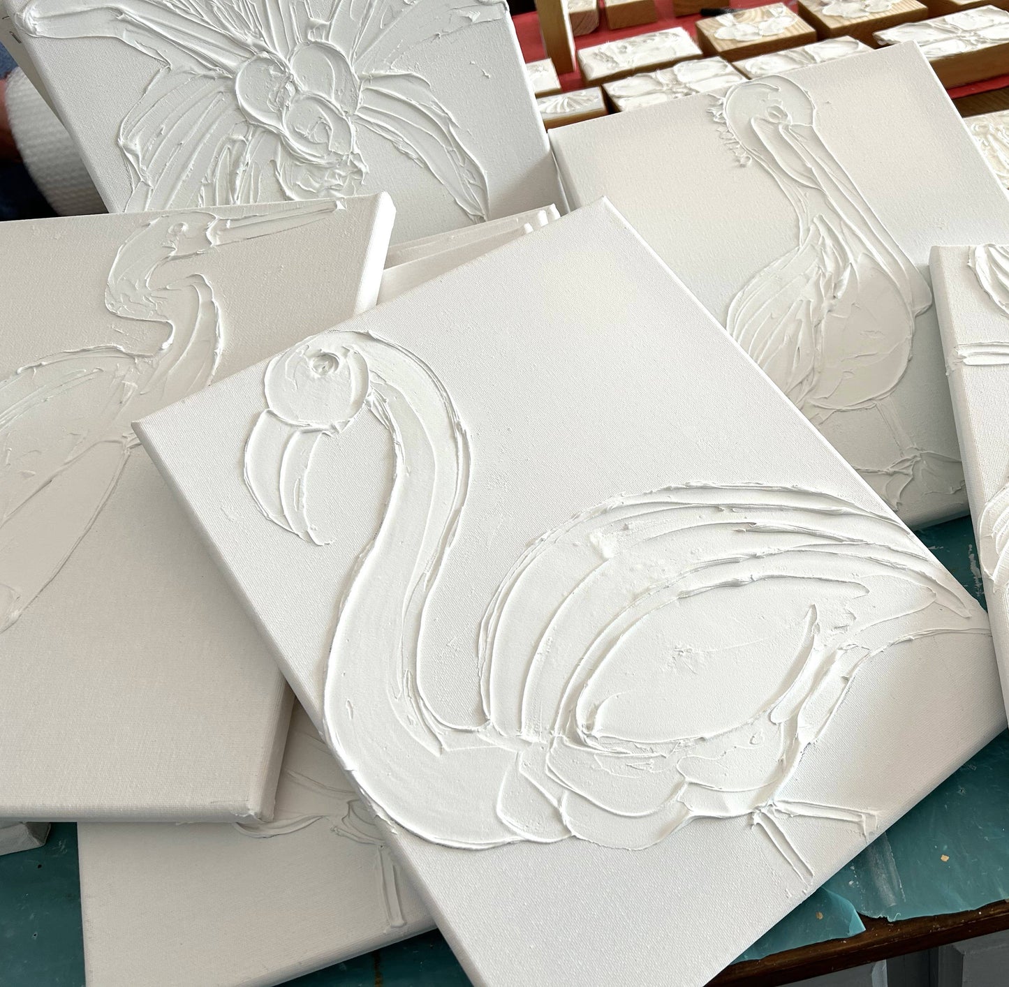 Paint Your Own Canvas coastal oyster pelican flamingo turtle