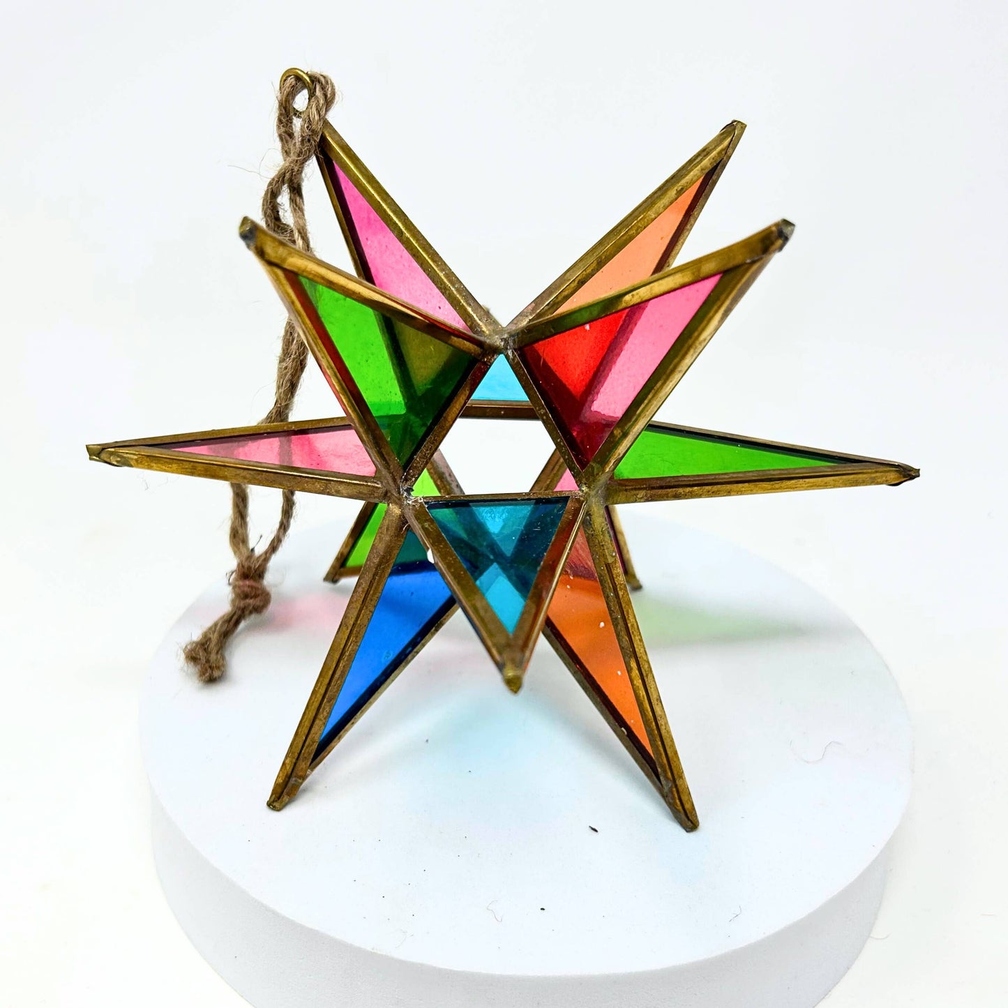 Multi Color Glass 3D Star Ornament 7”