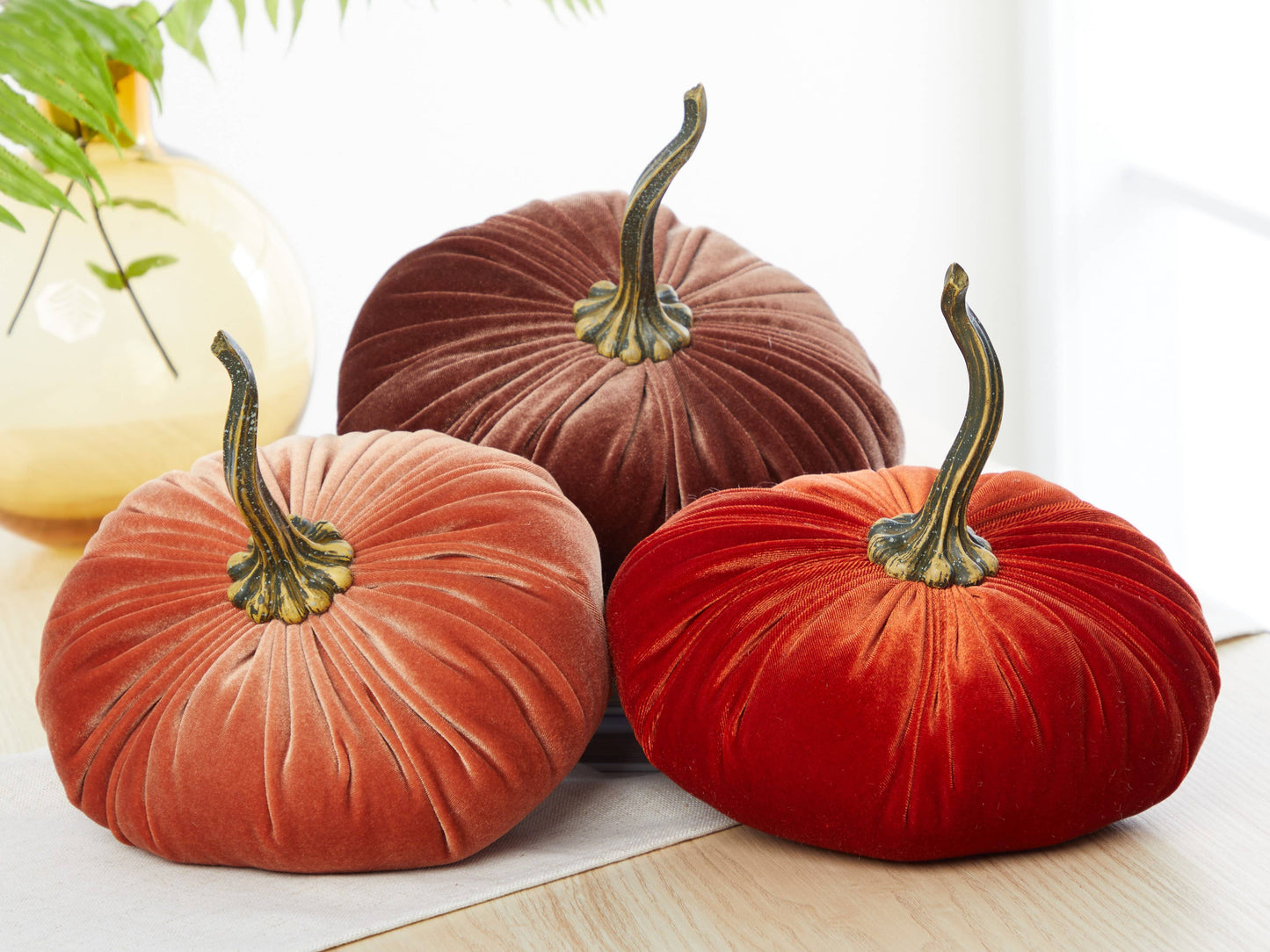 Pumpkin Extra Large Velvet, Fall Accent Decor, Centerpiece