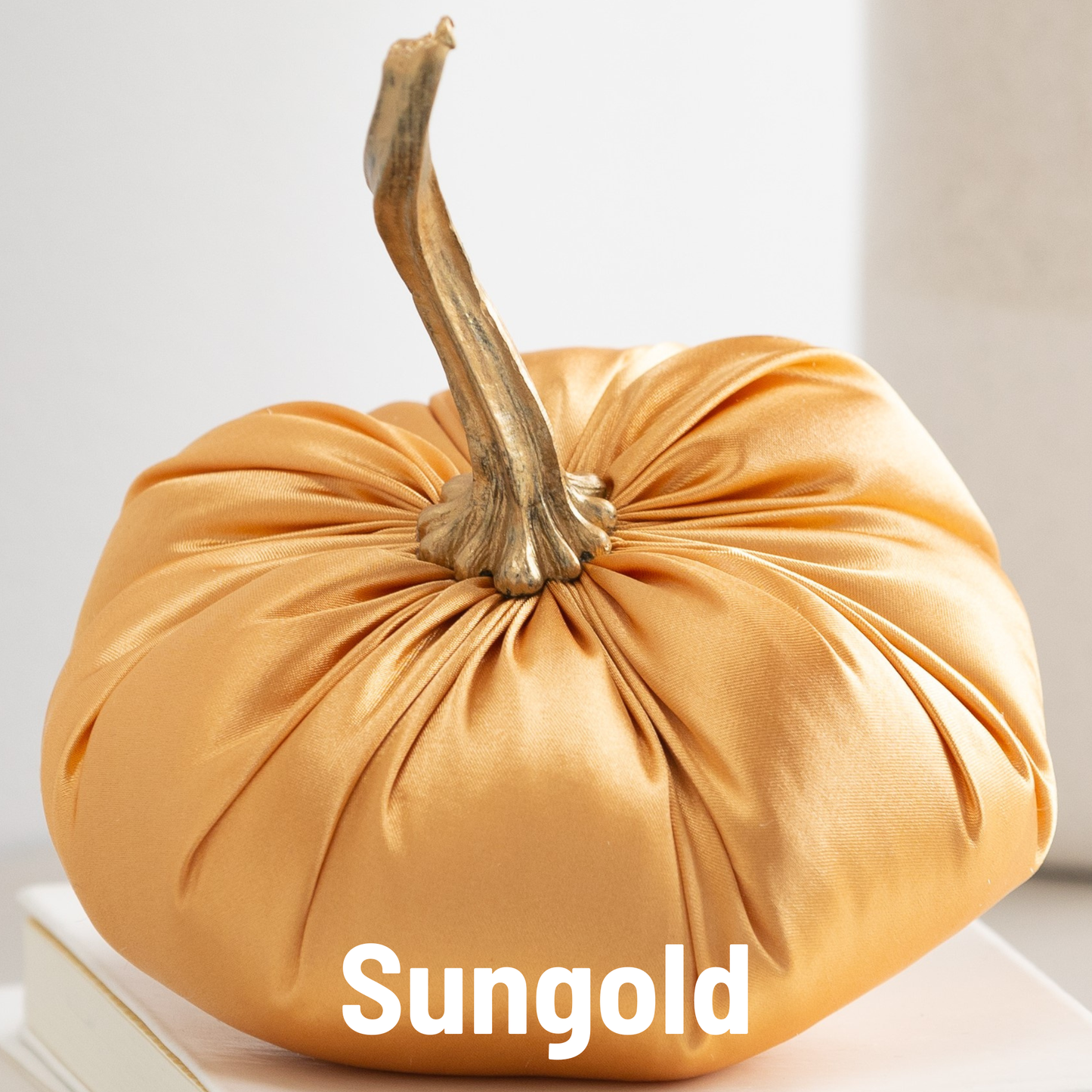 Satin Pumpkins Lush Bookshelf Decor, Wedding All season