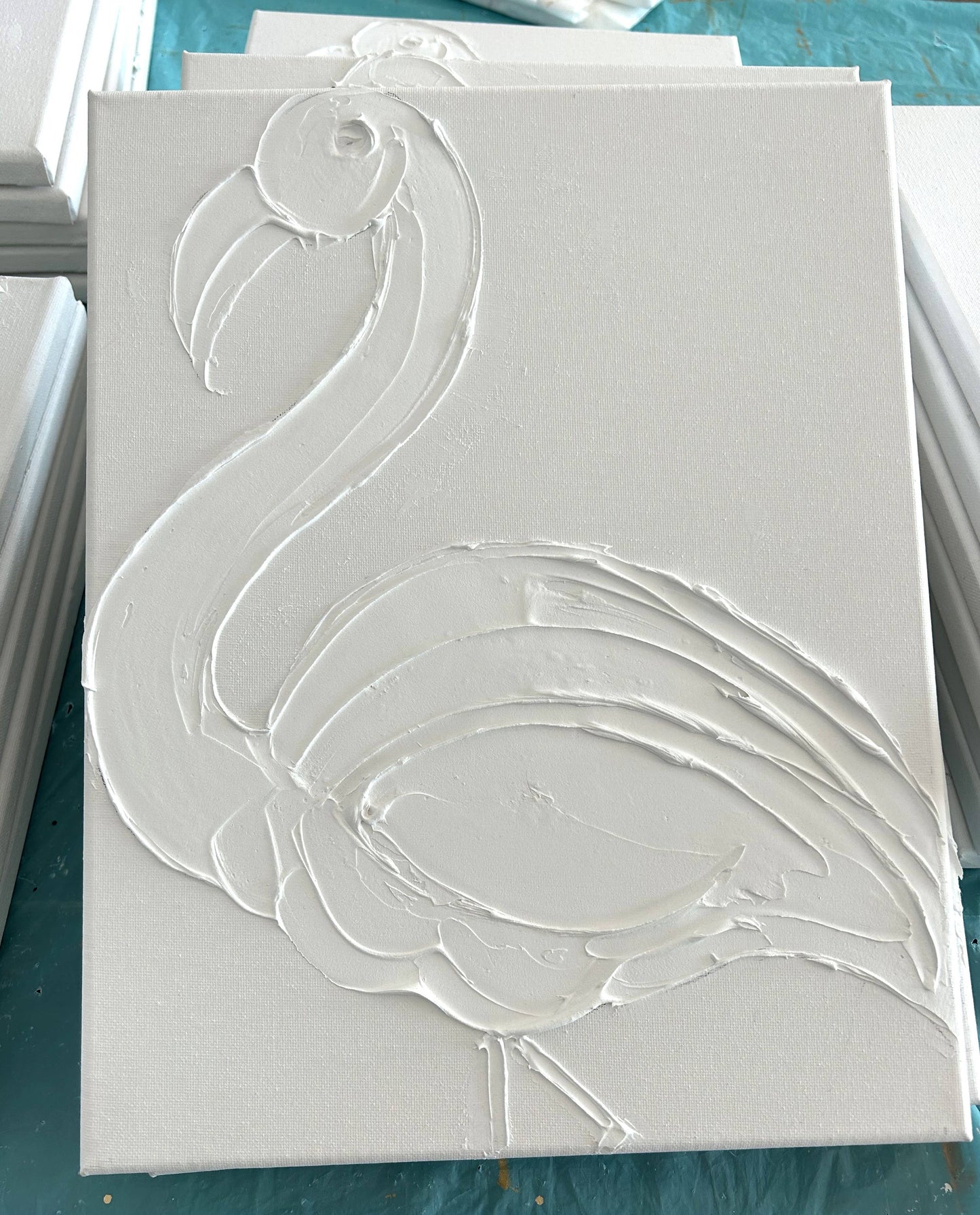 Paint Your Own Canvas coastal oyster pelican flamingo turtle