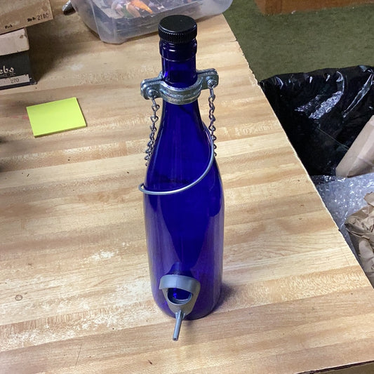 Wine bottle bird feeder