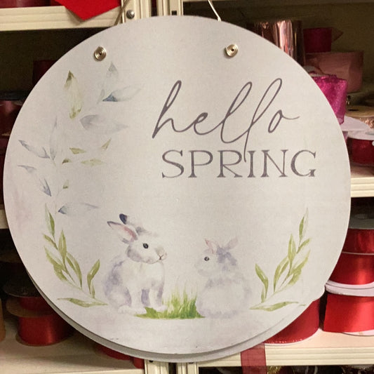 Hello spring door hanger