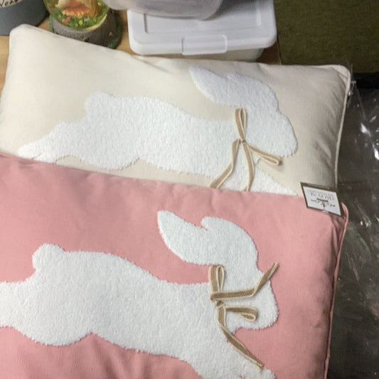 Pink/ white bunny pillow