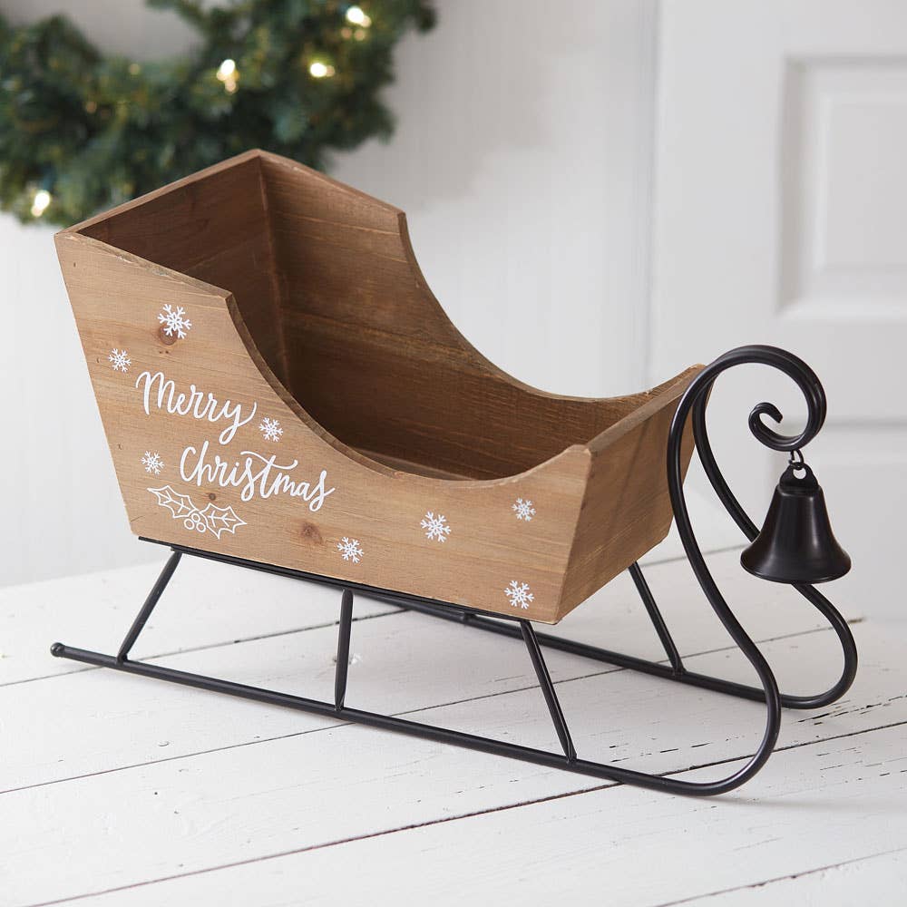 Tabletop Wooden Sleigh with Bell