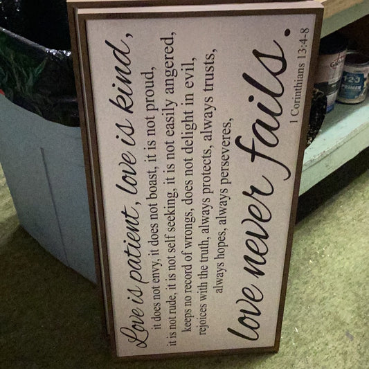 Love wood sign