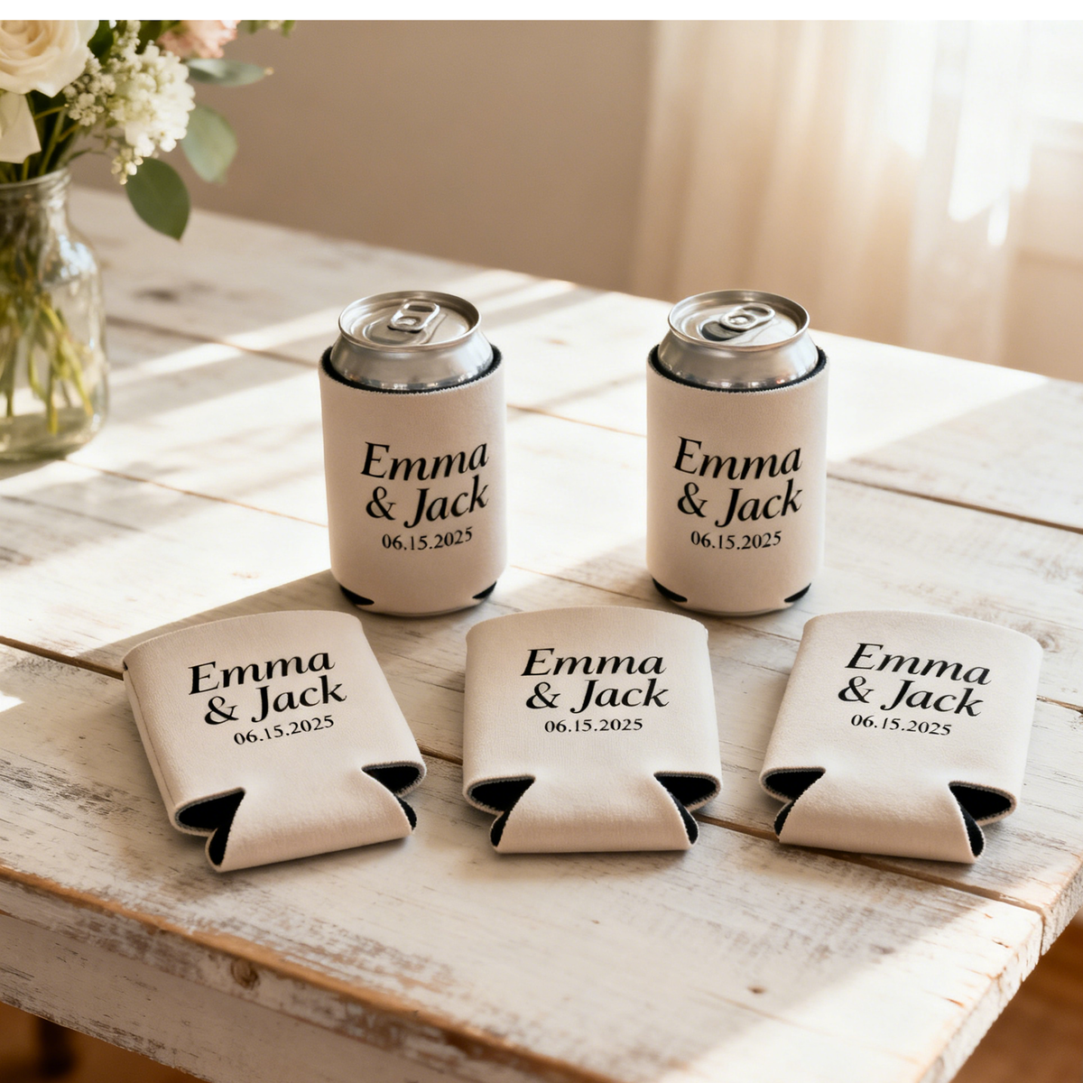 100 pcs Custom Koozie with Text or Logo – Full Color Print