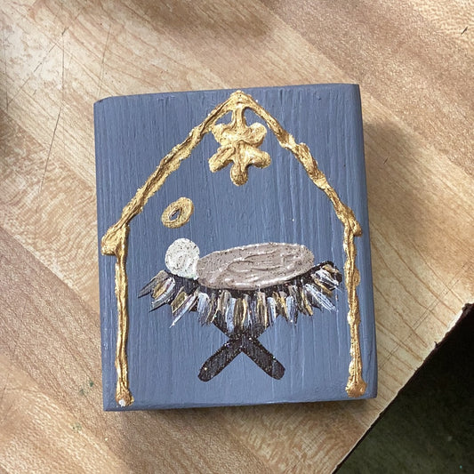 Nativity wooden block