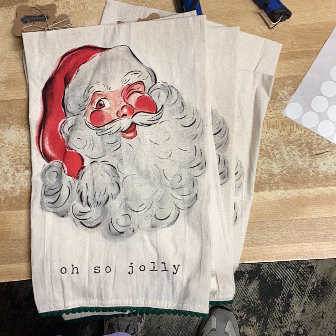 Oh so jolly Santa tea towel mud pie