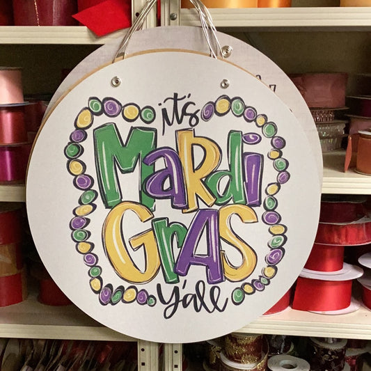 Mardi Gras door hanger