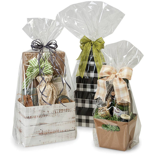 Clear Cellophane Basket Wrap Bags