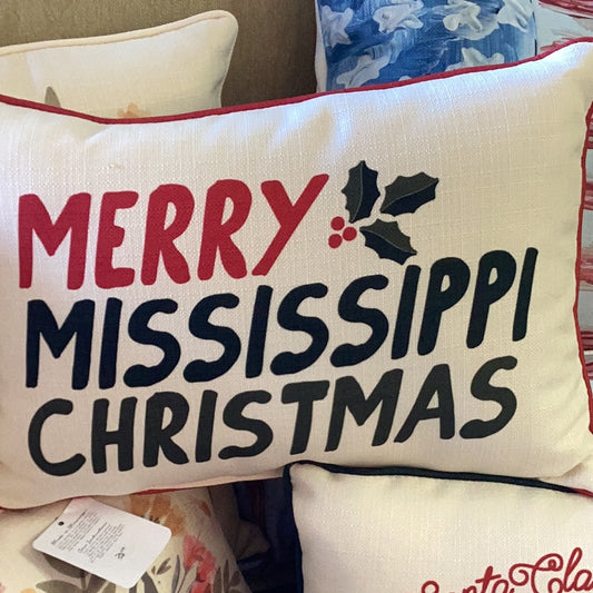 Merry Christmas Mississippi pillow