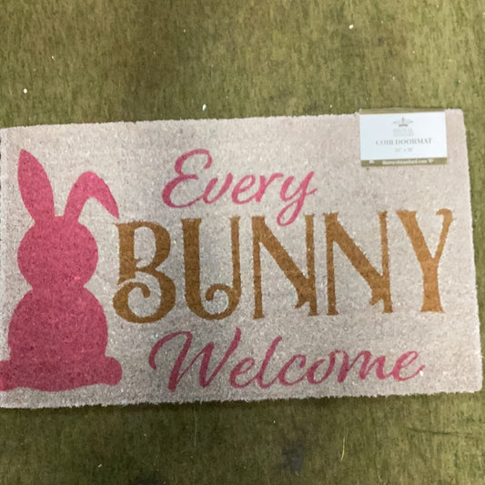 Every bunny welcome door mat