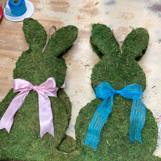 Moss Easter bunny with bow