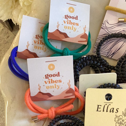Good vibes hair ties