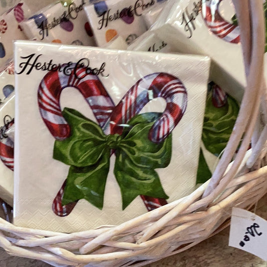 Hester & Cook candy cane short napkin