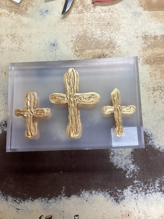 Triple Cross acrylic plaque