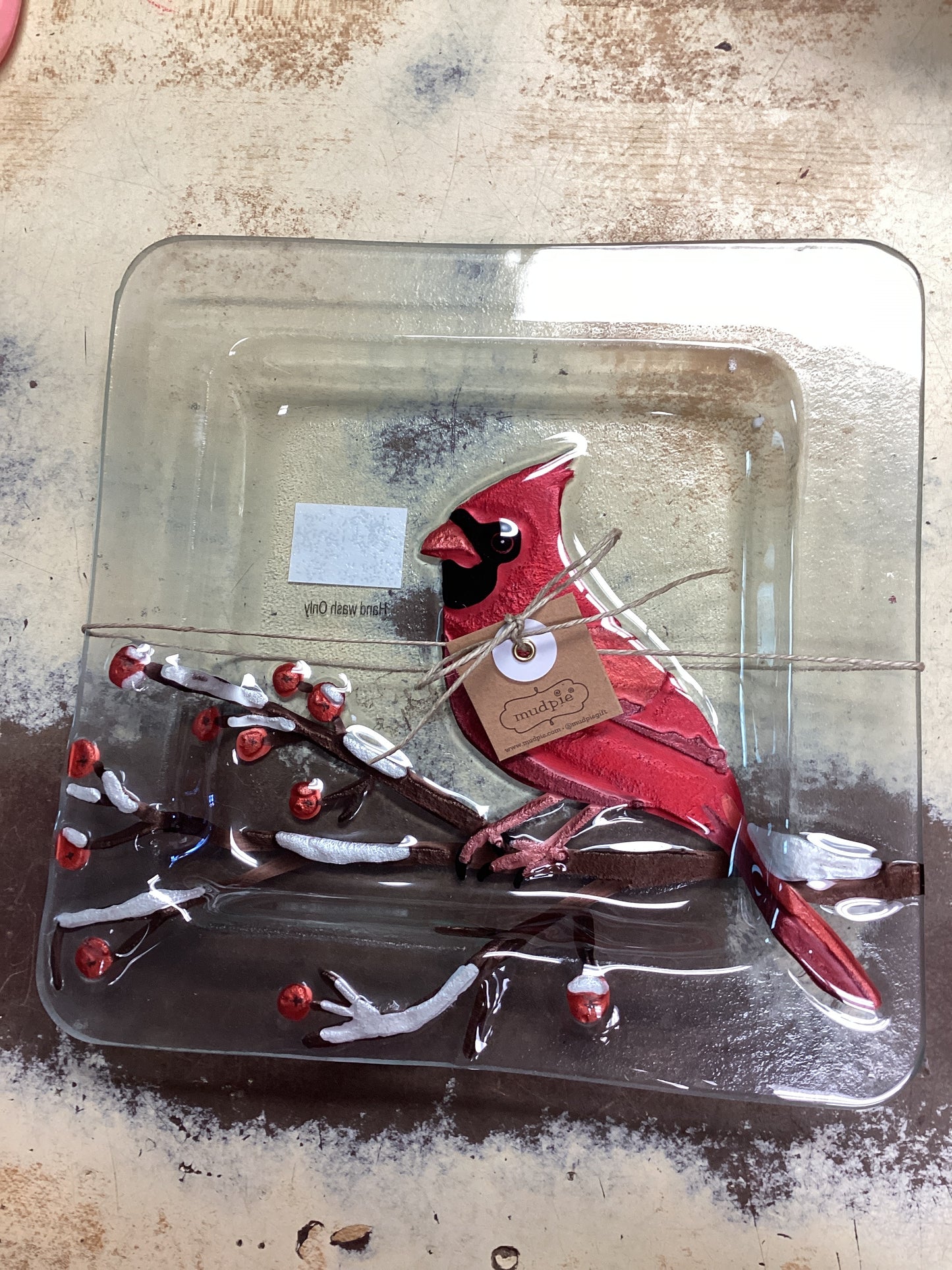 Cardinal glass tray