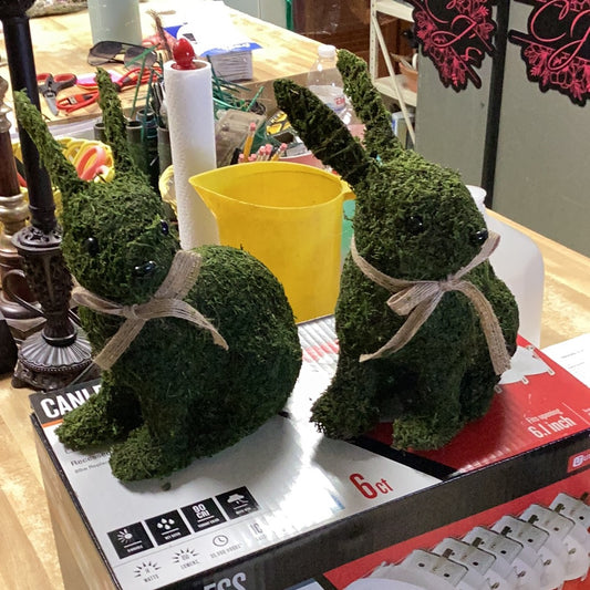 Moss bunny figure