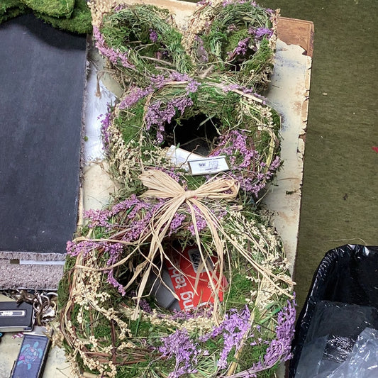 Easter bunny wreath purple
