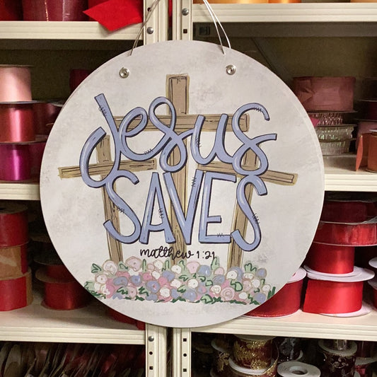 Jesus saves door hanger