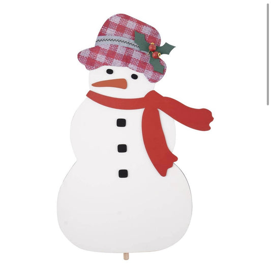 Snowman with Holly Hat