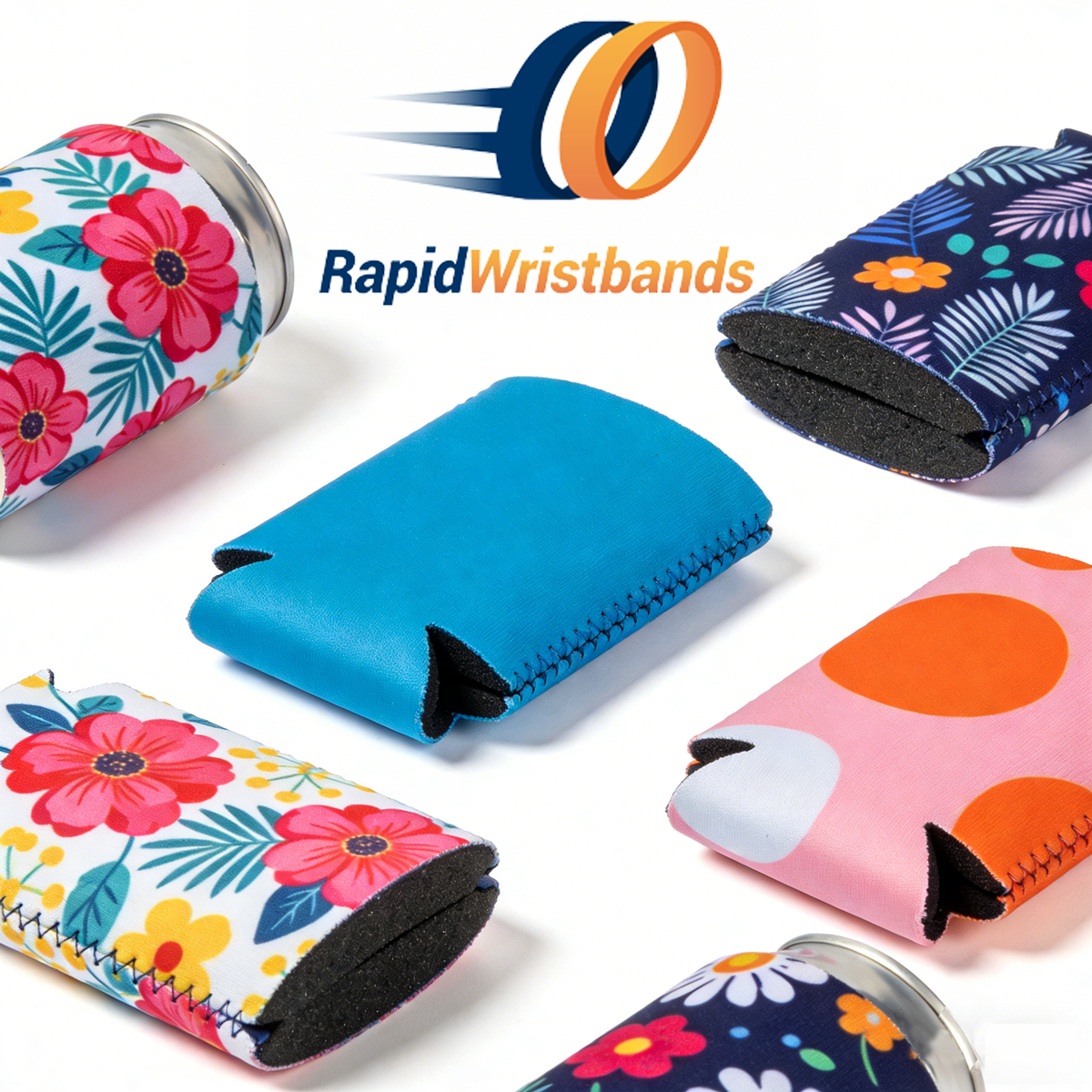 100 pcs Custom Koozie with Text or Logo – Full Color Print