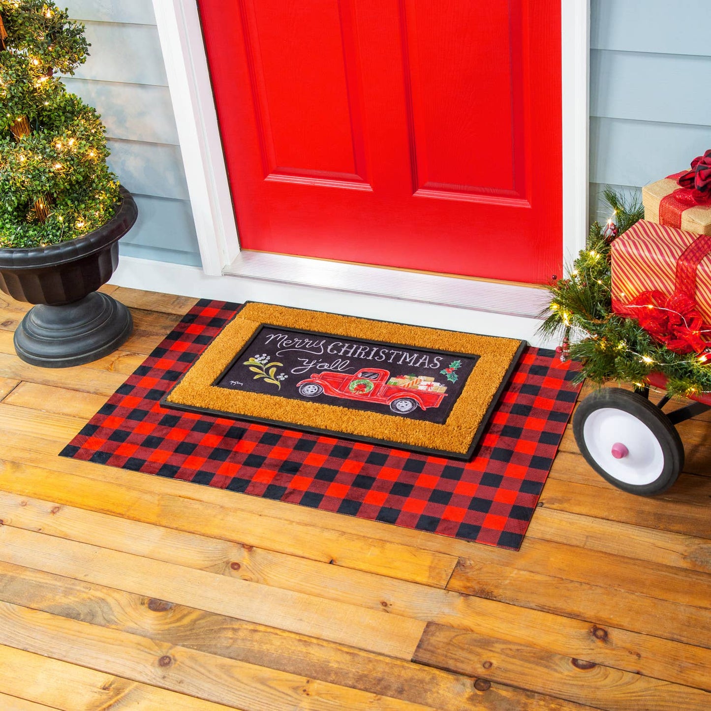 Merry Christmas Y'all Red Truck Sassafras Switch Mat