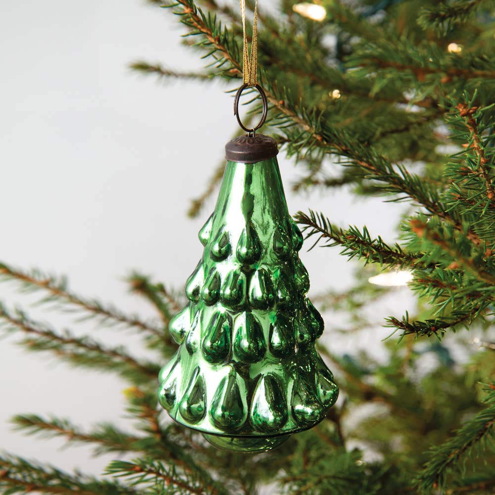 Christmas Tree Mercury Glass Ornament